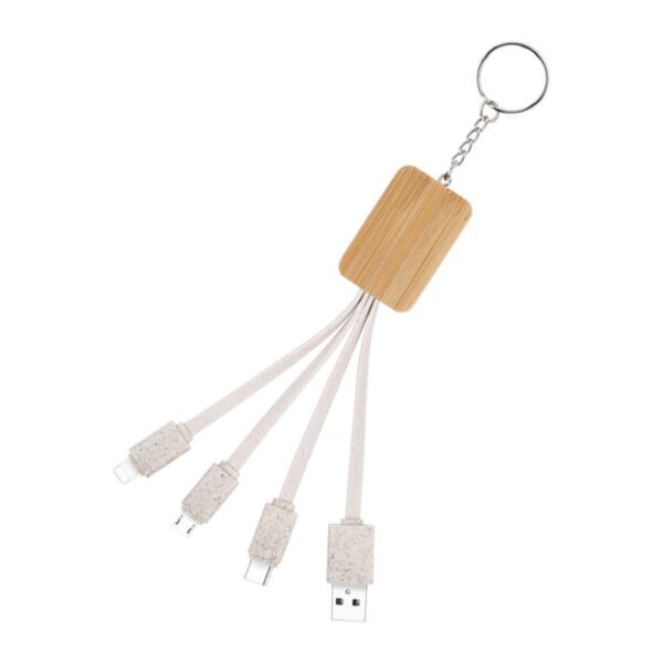 A Drag of Three Square Bamboo Wood Degradable Data Cable - Image 2