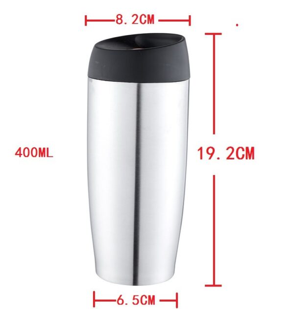 400ml Double Stainless Steel Convenient Button Lid Car Vacuum Cup - Image 3