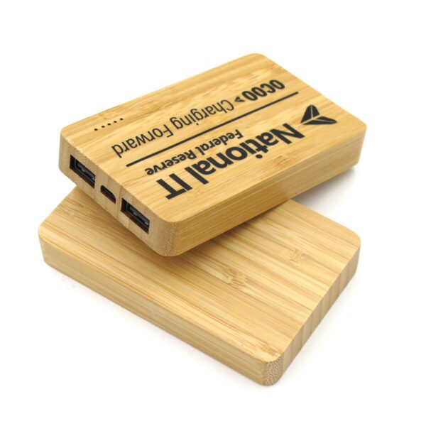 Bamboo Wireless Charging Mobile Power 5000 Mah - Image 2