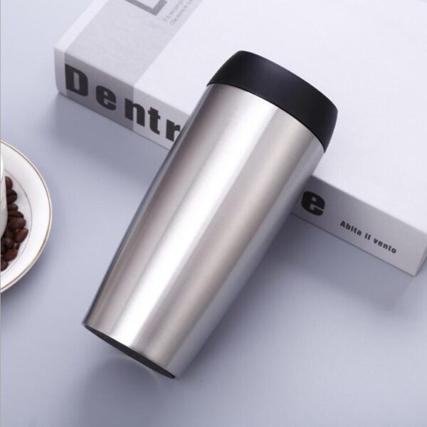 400ml Double Stainless Steel Convenient Button Lid Car Vacuum Cup - Image 4