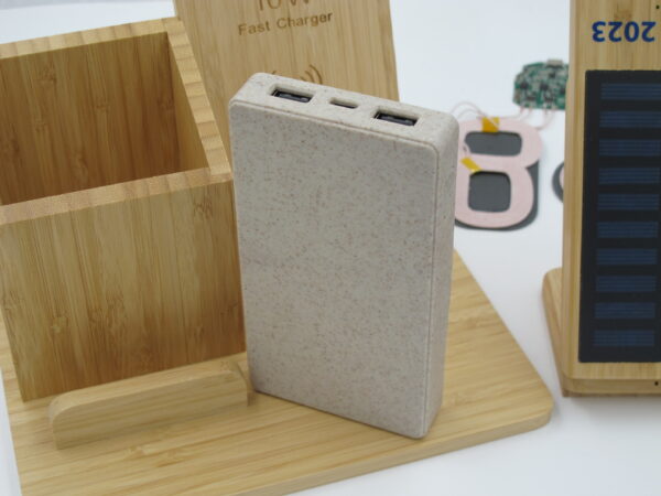 Wheat Straw Bamboo Wireless Wharging Mobile Power Supply - Image 4