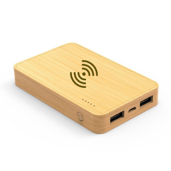 Bamboo Wireless Charging Mobile Power 5000 Mah - Image 4