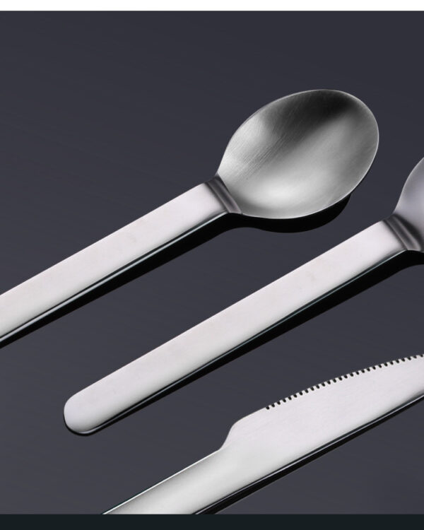 Portable Stainless Steel 3-Piece Travel Cutlery Set - Image 2