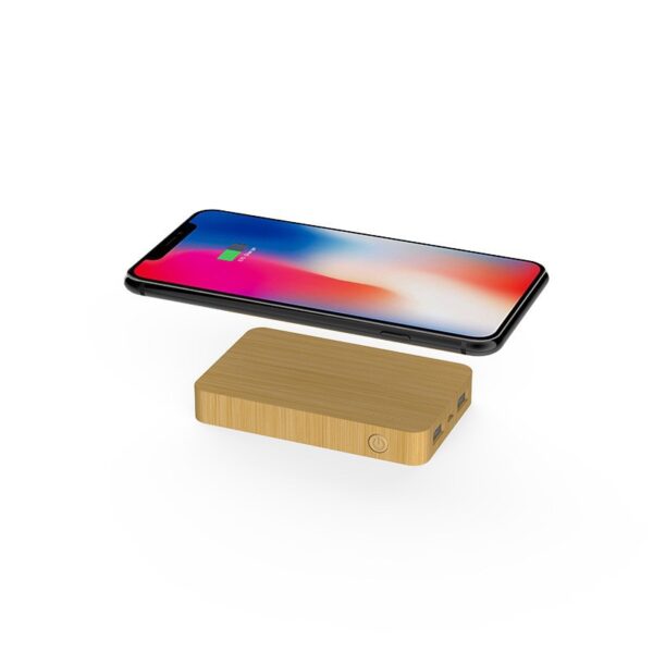 Bamboo Wireless Charging Mobile Power 5000 Mah - Image 8