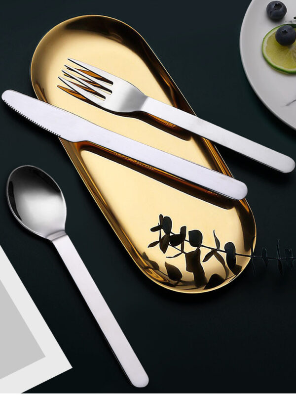 Portable Stainless Steel 3-Piece Travel Cutlery Set - Image 7
