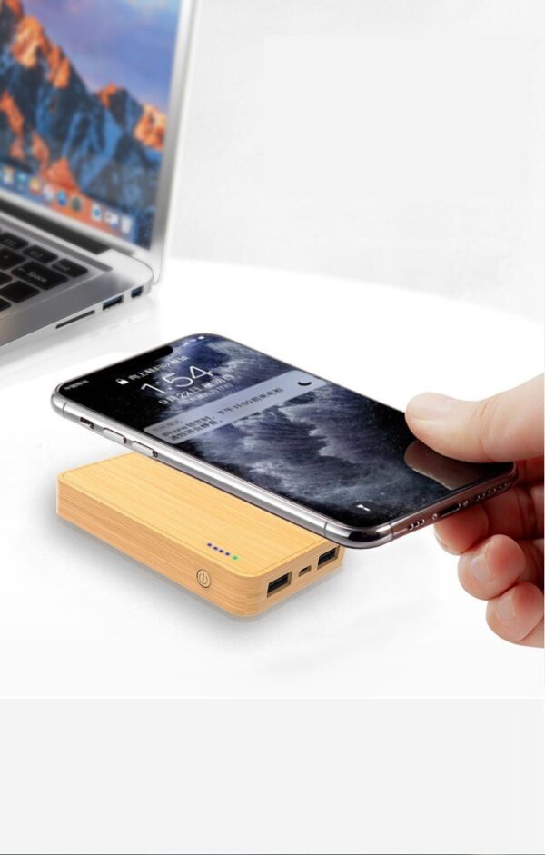 Bamboo Wireless Charging Mobile Power 5000 Mah - Image 9
