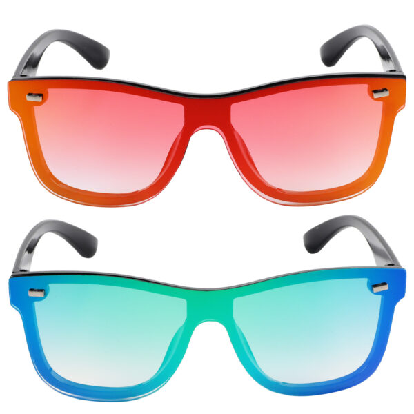 Trendy One-Piece Reflective Sunglasses - Unisex - Image 2