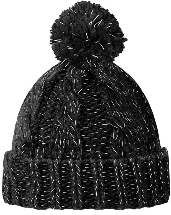 Custom Reflective Jacquard Knit Hat with Logo - Image 3