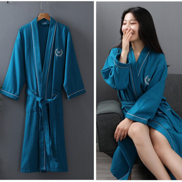 Factory Direct Cotton Waffle Bathrobe - Thin & Stylish - Image 2