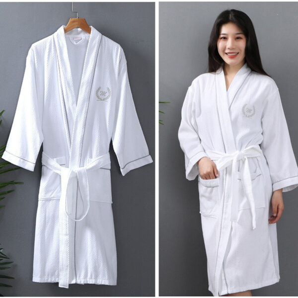 Factory Direct Cotton Waffle Bathrobe - Thin & Stylish - Image 3