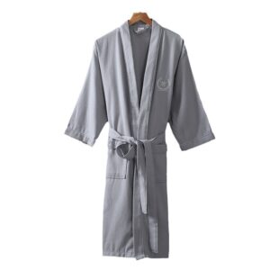 Factory Direct Cotton Waffle Bathrobe - Thin & Stylish