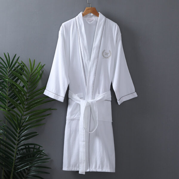 Factory Direct Cotton Waffle Bathrobe - Thin & Stylish - Image 4