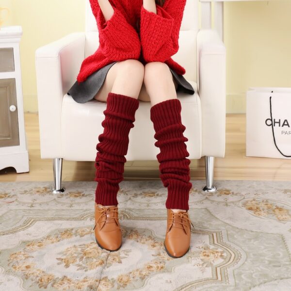 Thick Over-the-Knee Wool Leg Warmers & Yoga Socks - Image 3