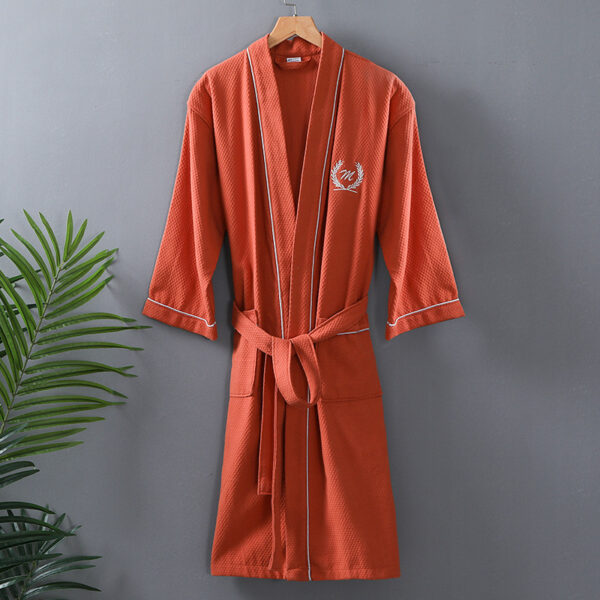 Factory Direct Cotton Waffle Bathrobe - Thin & Stylish - Image 5