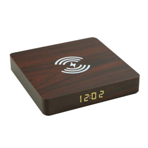 Multi-Function Digital Clock Wireless Charger Wooden Alarm Clock