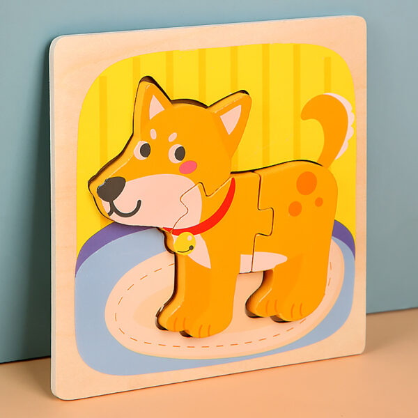 Wooden Children Cartoon Stereoscopic Puzzle - Image 5