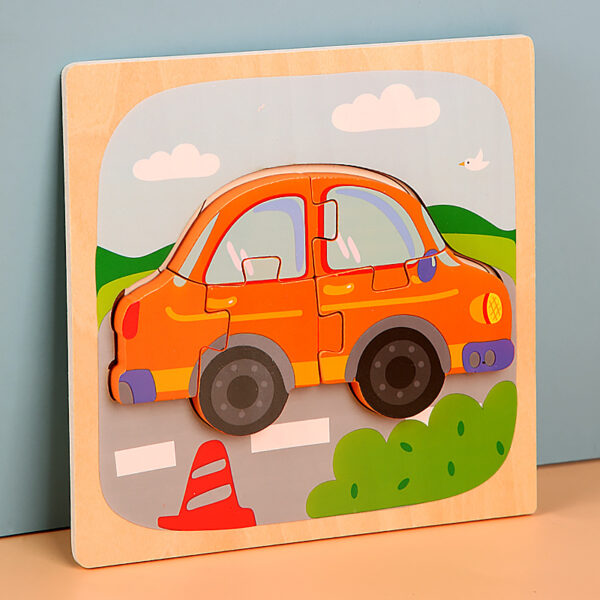 Wooden Children Cartoon Stereoscopic Puzzle - Image 7