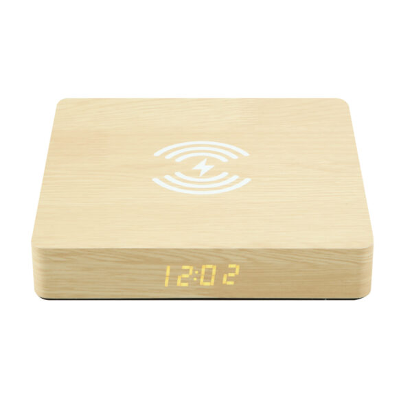 Multi-Function Digital Clock Wireless Charger Wooden Alarm Clock - Image 4