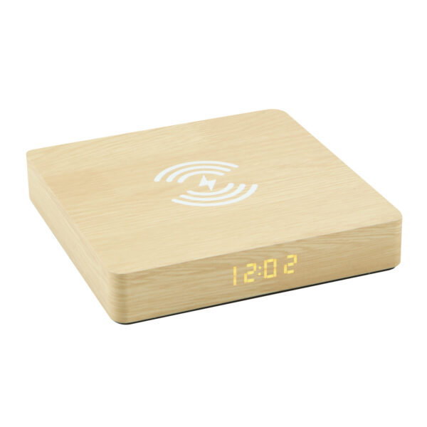 Multi-Function Digital Clock Wireless Charger Wooden Alarm Clock - Image 3
