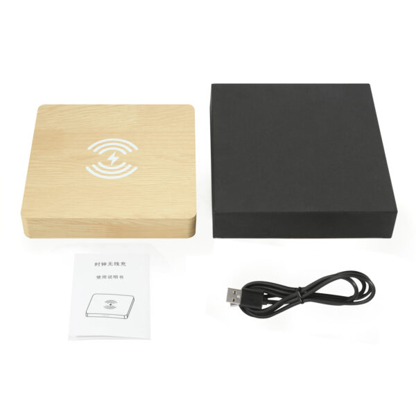 Multi-Function Digital Clock Wireless Charger Wooden Alarm Clock - Image 9