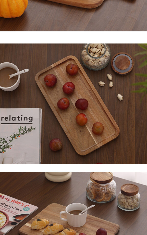 Wooden Pizza Plate Cutlery Steak Plank Household Solid Wood Bread Tray - Image 4