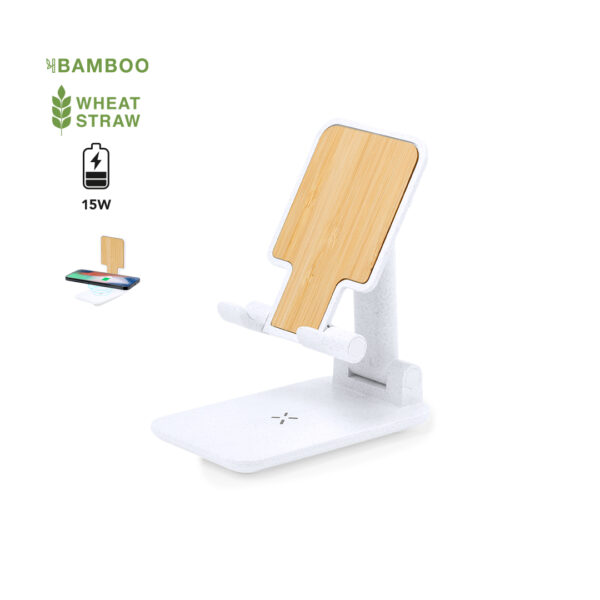 15W Fast Wireless Bamboo Charger & Phone Stand | 2-in-1 - Image 4