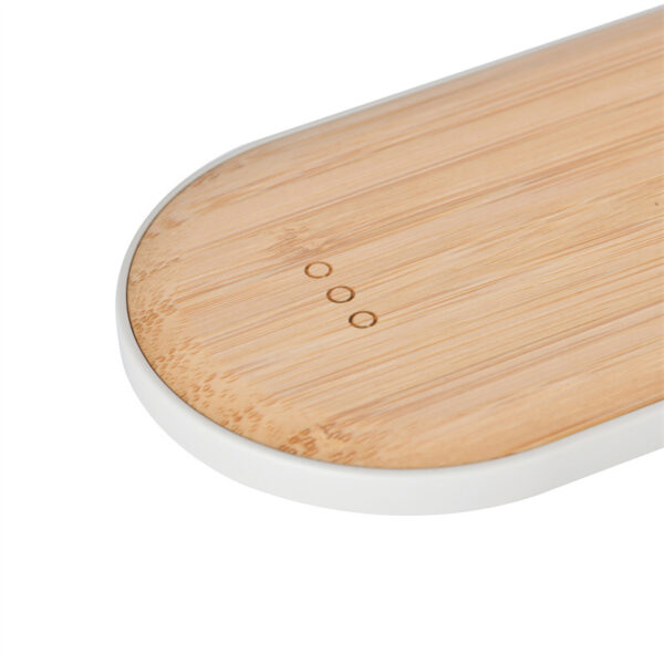 15W Bamboo 3-in-1 Wireless Charger for iPhone, Watch, Earbuds - Image 5