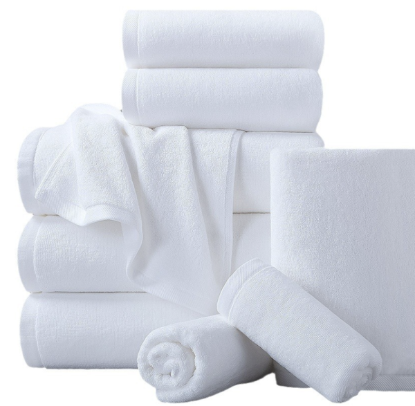 China Factory Custom 100% Cotton White Terry Bath Towel