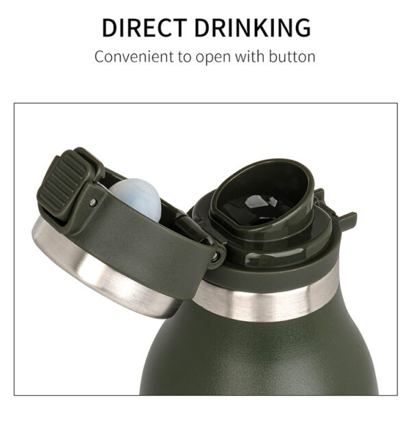 750ml Wide Mouth Vacuum Sports Bottle: 304 Stainless Steel - Image 4