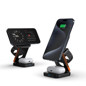 15W Foldable 3-in-1 MagSafe Wireless Charger Stand