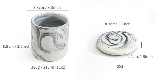 Custom Marble Candle Jar Set with Lid, DIY Logo, Ceramic - Image 5