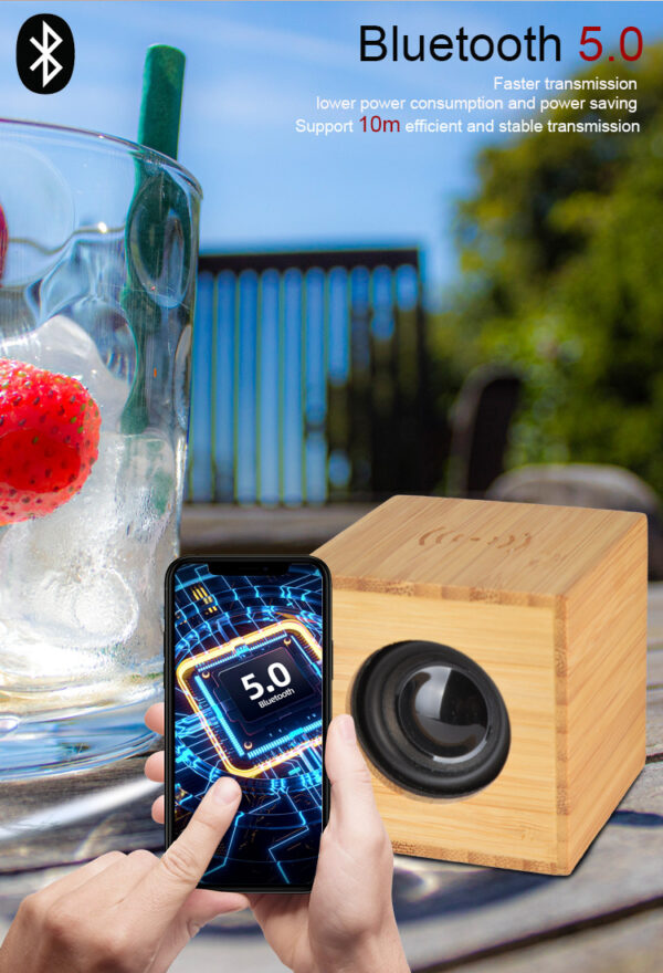 Wooden Wireless Charger & Bluetooth Speaker - Image 4