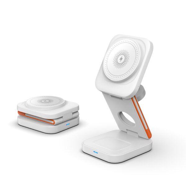 15W Foldable 3-in-1 MagSafe Wireless Charger Stand - Image 2