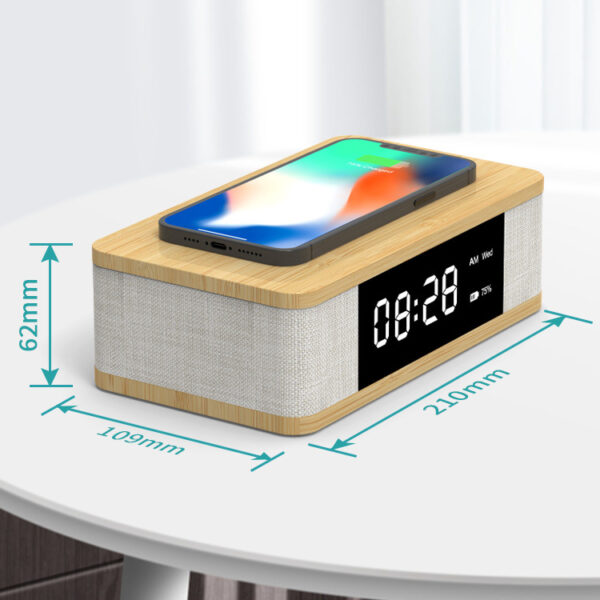 3-in-1 Wireless Charger Bluetooth Speaker Clock - Image 2