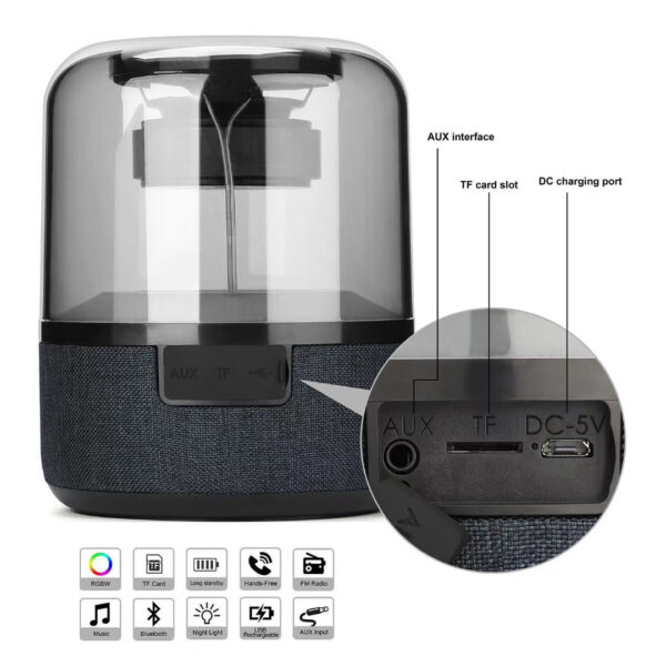 LED Bluetooth Speaker with Bass, Outdoor & Colorful Lights - Image 2