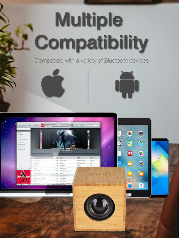 Wooden Wireless Charger & Bluetooth Speaker - Image 3