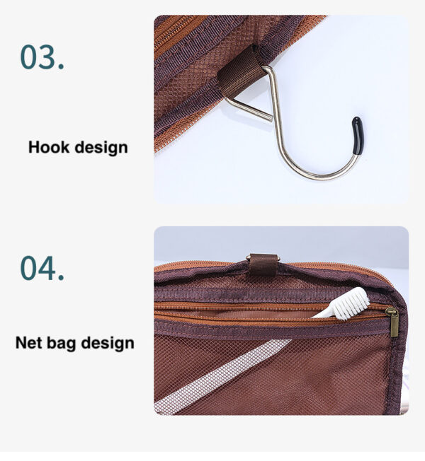 Portable Waterproof Travel Toiletry Bag with Hooks - Image 5