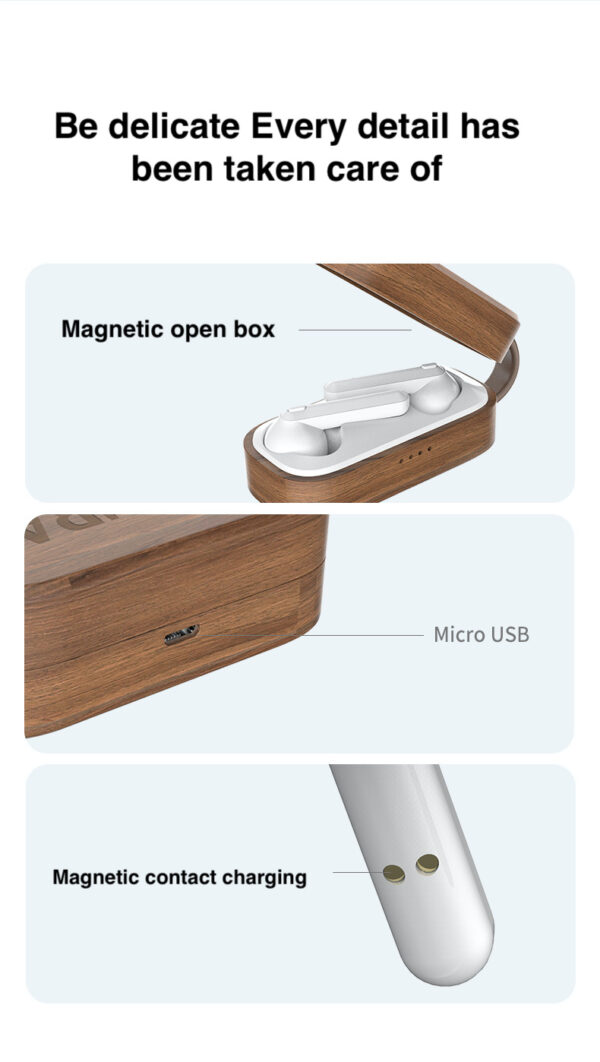 TWS Bluetooth Earbuds | Noise-Cancelling, FSC Bamboo - Image 3