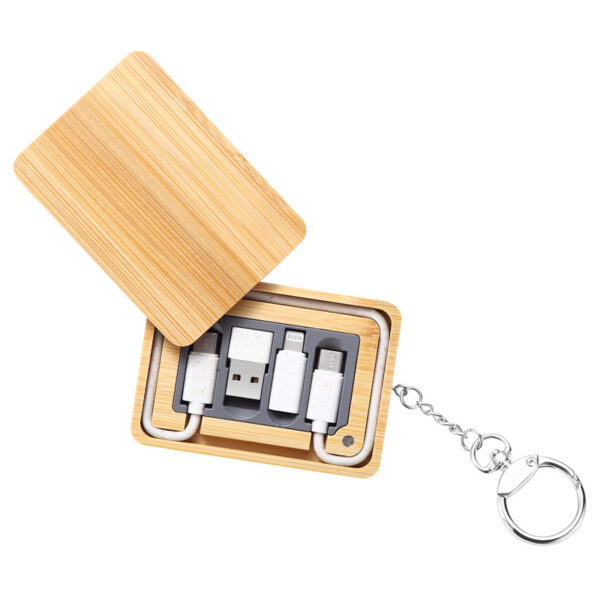 60W Bamboo Multi-Function Charger & Cable Organizer - Image 2