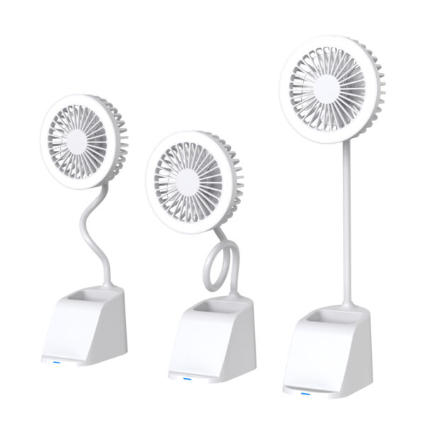 Wireless Charging Desk Lamp with Pen Holder & Fan - Image 4