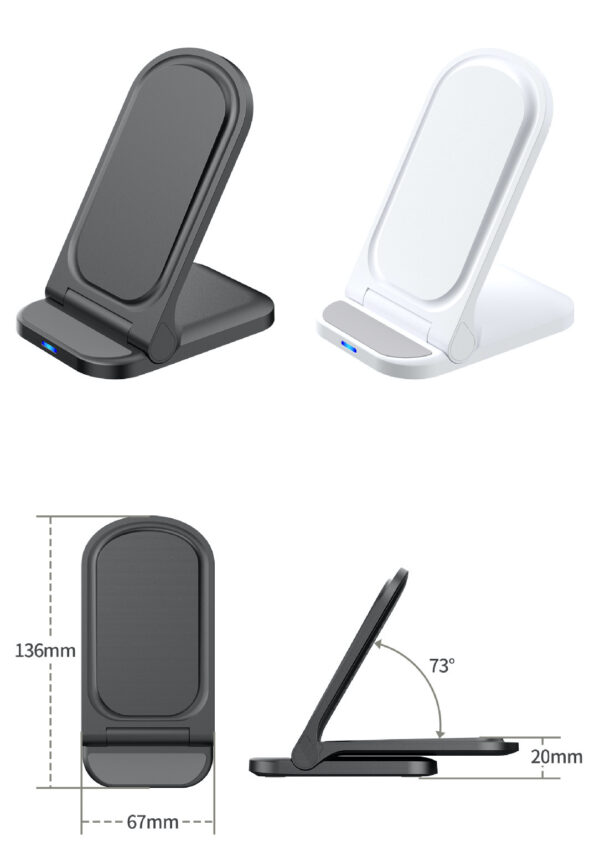 Foldable Wireless Charging Stand 15W Fast Charge Desk - Image 4