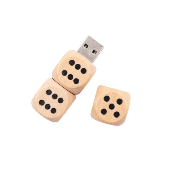 Wooden Dice USB Drive | Creative Teacher & Student Gift - Image 2