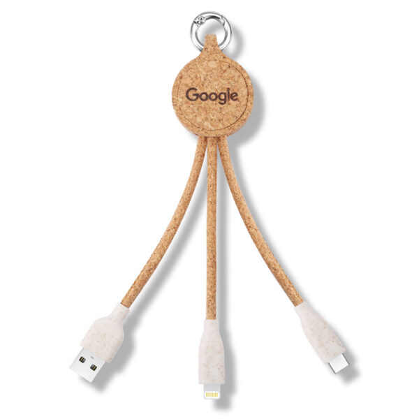 3-in-1 Cork Fast Charging Cable | Eco-Friendly & Degradable - Image 2