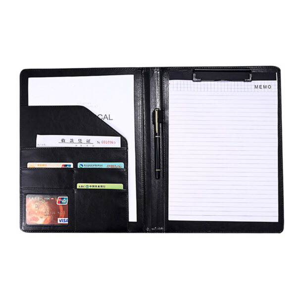 Multifunctional A4 Genuine Leather Business Document Folder