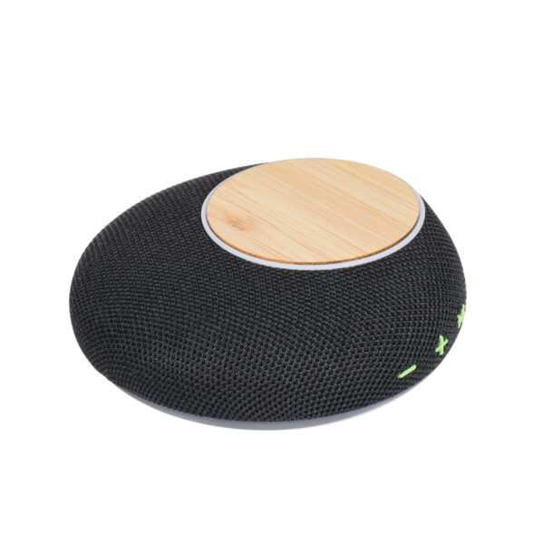 5W Bamboo Wireless Charger & Bluetooth Speaker | 3-in-1 Power Bank - Image 4
