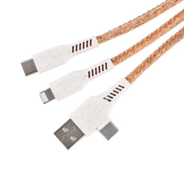 Eco-Friendly Straw & Cork Multi-Function Fast Charging Cable - Image 3