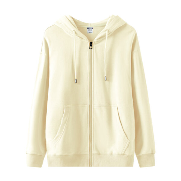 300g Cotton Drop Shoulder Hoodie: Zip-Up Loose Fit Jacket - Image 3