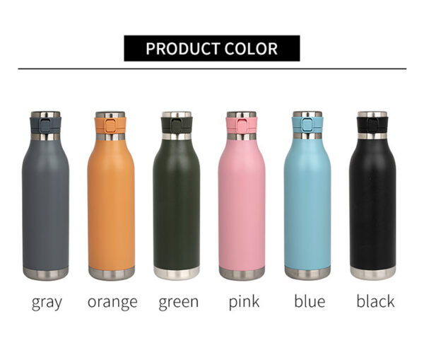 750ml Wide Mouth Vacuum Sports Bottle: 304 Stainless Steel - Image 7