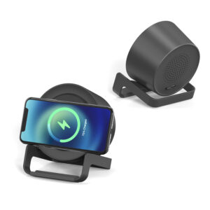 2024 Wireless Charger Stand with LED Logo & Bluetooth Speaker