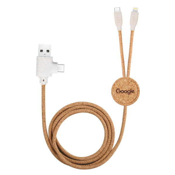 3-in-1 Cork Fast Charging Cable | Eco-Friendly & Degradable - Image 3